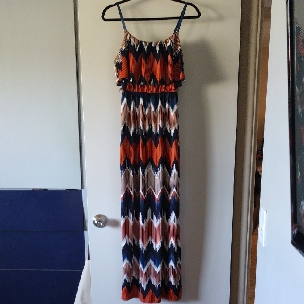 Chevron Patterned Maxi Dress